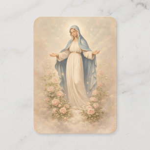 Our Lady of Grace Rose Memorial  Prayer Keepsake Business Card