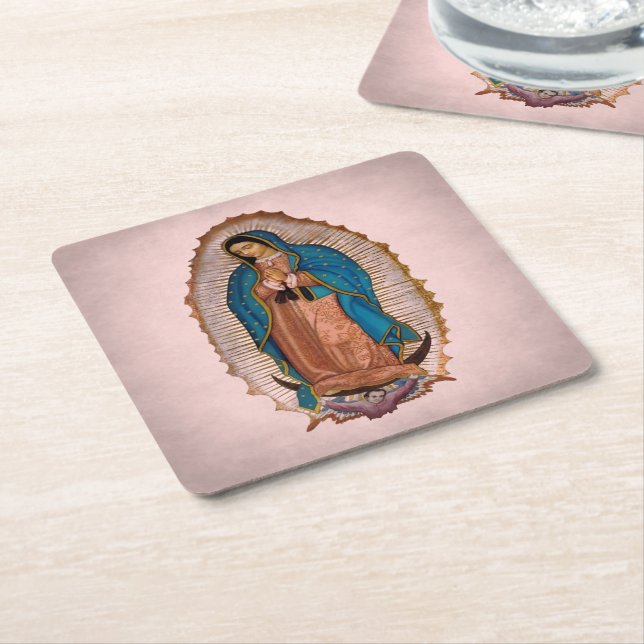 Our Lady of Guadalupe 1531 Square Paper Coaster (Angled)
