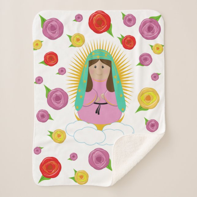 Our Lady of Guadalupe Baby Blanket (Front)