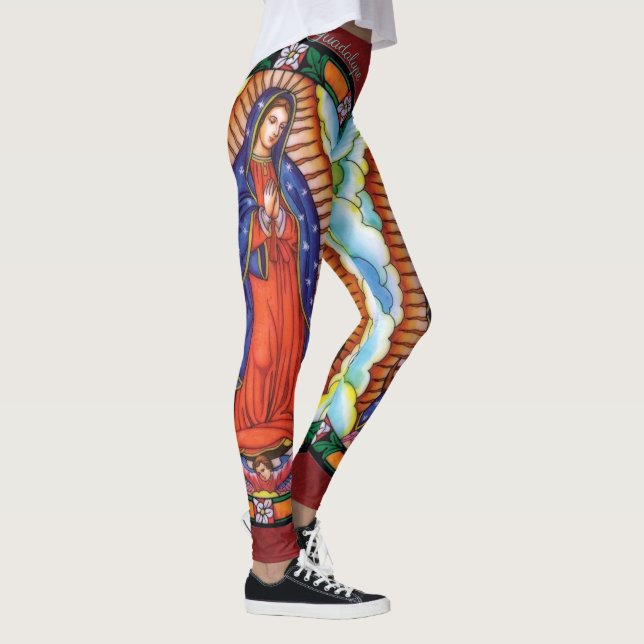 Our Lady of Guadalupe Beautiful Women's XS to XL Leggings (Right)