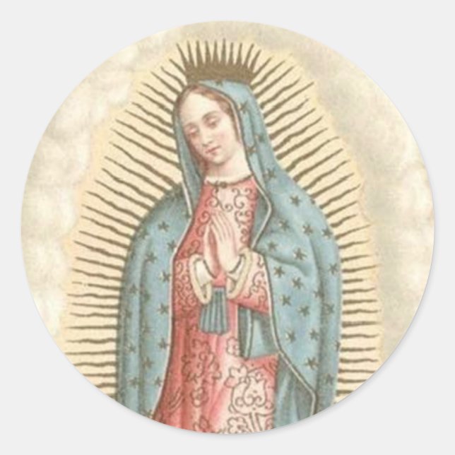 Our Lady of Guadalupe Catholic Mexico Religious Classic Round Sticker (Front)