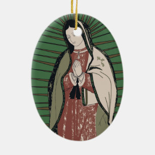our lady of guadalupe ceramic ornament