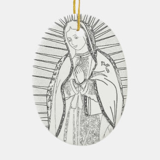 our lady of guadalupe ceramic ornament