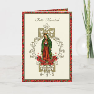 Our Lady of Guadalupe Christmas Pointsettia Holiday Card
