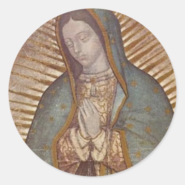 OUR LADY OF GUADALUPE CLASSIC ROUND STICKER (Front)