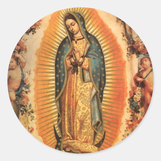 OUR LADY OF GUADALUPE CLASSIC ROUND STICKER (Front)