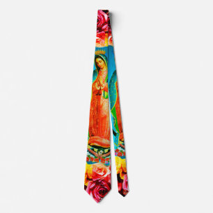 Our Lady of Guadalupe Colorful Mens Tie