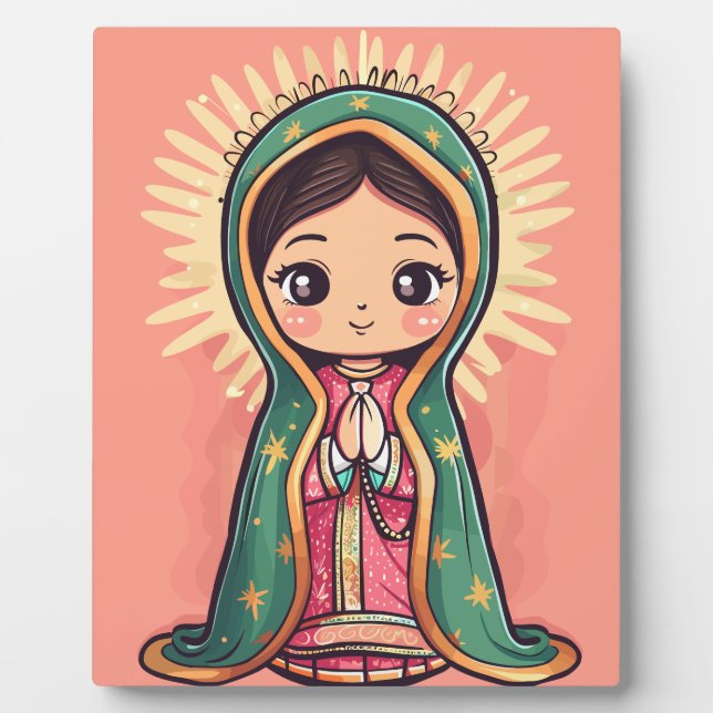 Our Lady of Guadalupe cute kawaii style  Plaque (Front)