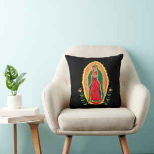 Our Lady of Guadalupe Faith Inspired Protection Throw Pillow