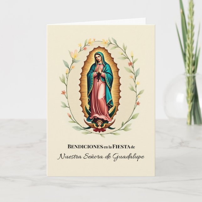 Our Lady of Guadalupe Feast Blessings Spanish Card (Front)