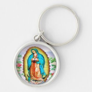 Our Lady of Guadalupe Floral Keychain
