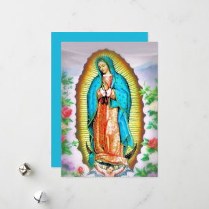 Our Lady of Guadalupe Floral Morning Prayer Holiday Card