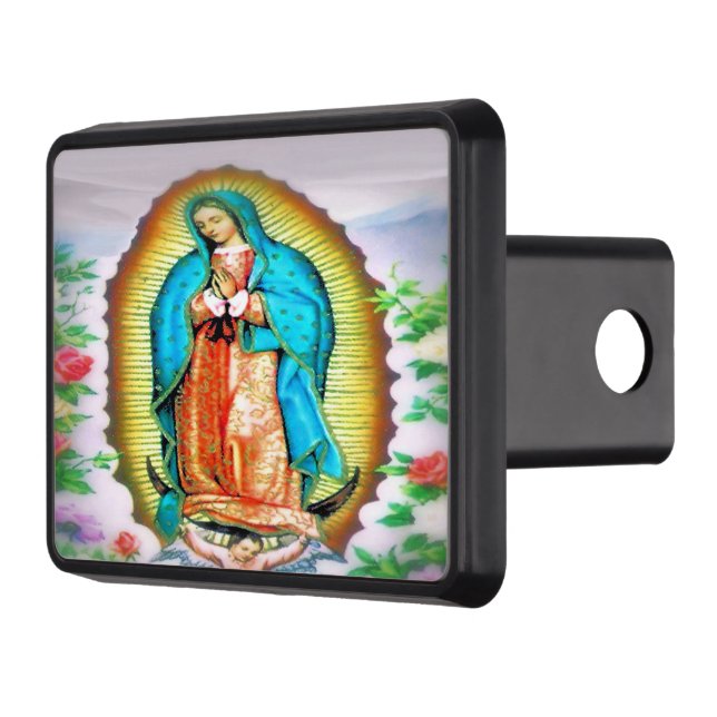 Our Lady of Guadalupe Floral Trailer Hitch Cover (Left)