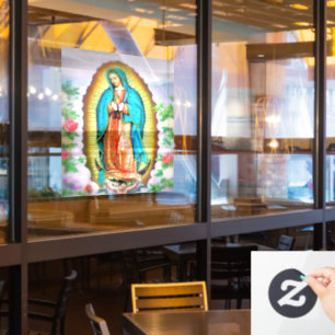 Our Lady of Guadalupe Floral Window Cling