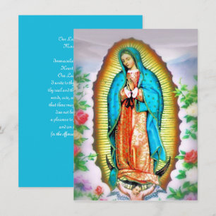 Our Lady of Guadalupe Floral with Prayer Holiday Card