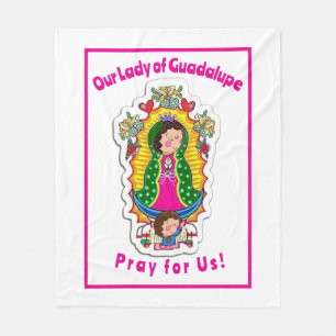 Our Lady of Guadalupe Folded Greeting Card Fleece Blanket