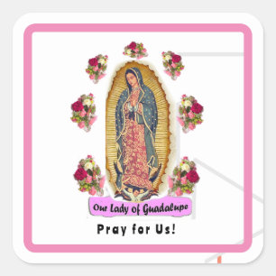 Our Lady of Guadalupe Folded Greeting Card Square Sticker
