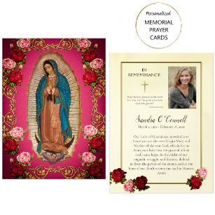 Our Lady of Guadalupe Funeral Prayer Card