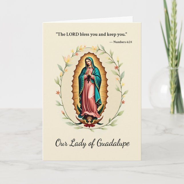 Our Lady of Guadalupe God's Peace and Blessings Card (Front)