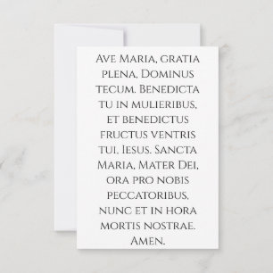 Our Lady of Guadalupe Holy Card Latin Ave Maria
