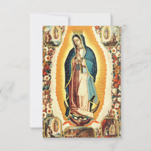 Our Lady of Guadalupe Holy Card   Latin Ave Maria 