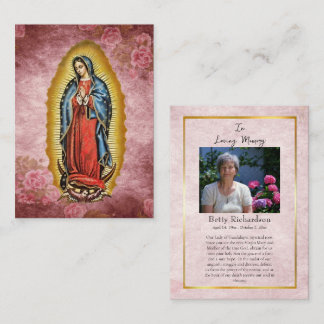 Our Lady of Guadalupe Memorial Prayer Card