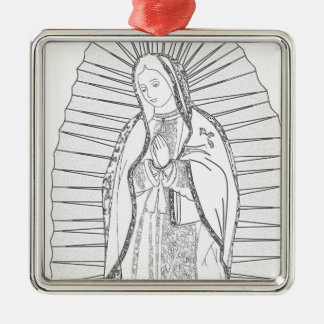 our lady of guadalupe metal ornament