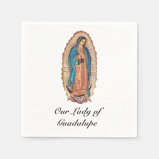 Our Lady of Guadalupe Miraculous Tilma Fine Art Napkin (Front)