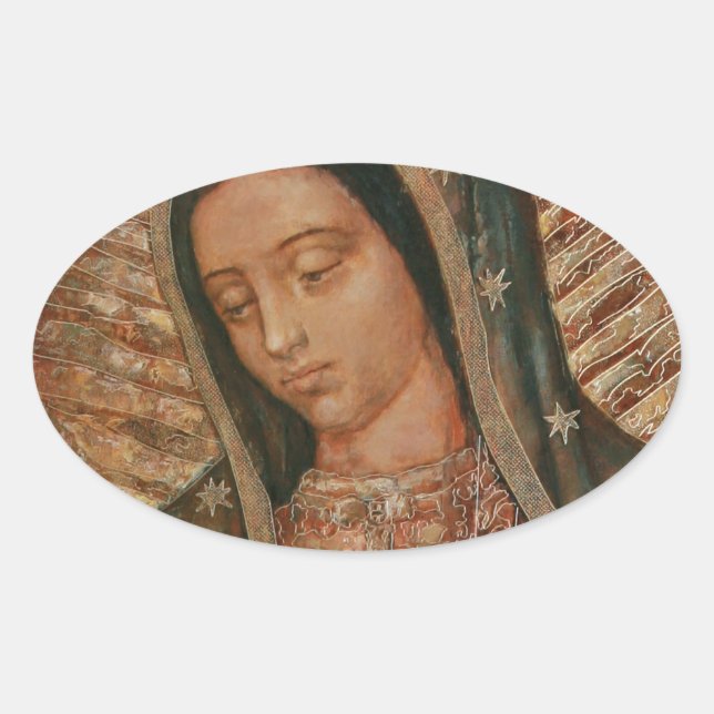 our lady of guadalupe oval sticker (Front)