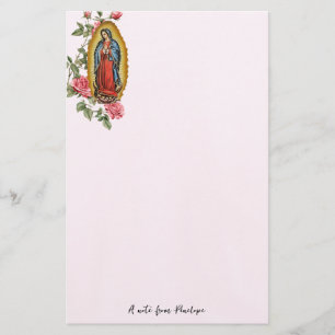 Our Lady of Guadalupe Pink Roses Personalized      Stationery