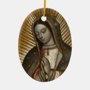 OUR LADY OF GUADALUPE PRAY FOR US CERAMIC ORNAMENT
