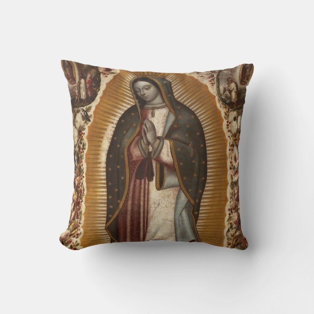 OUR LADY OF GUADALUPE PRAY FOR US THROW PILLOW (Front)