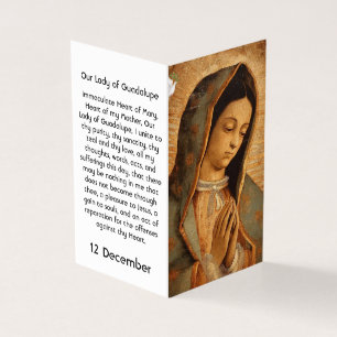 Our Lady of Guadalupe Prayer Card