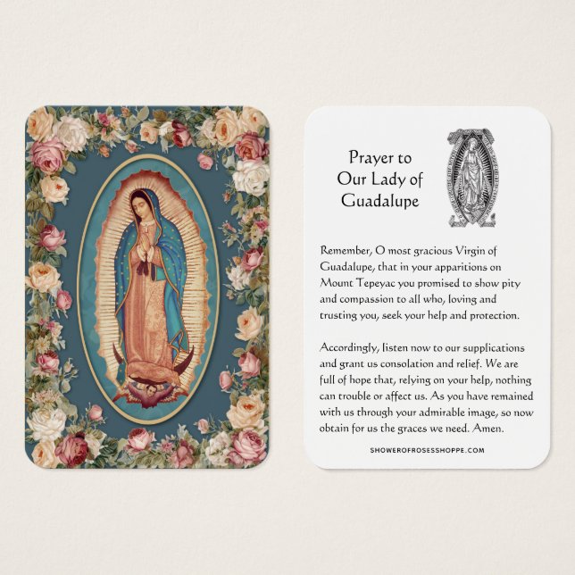 Our Lady of Guadalupe Prayer Holy Card (Devant & derrière)