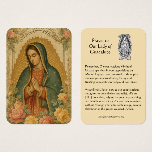 Our Lady of Guadalupe Prayer Holy Card (Front & Back)