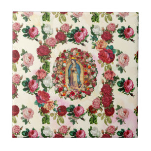 Our Lady of Guadalupe Roses Potpourri   Tile