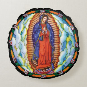 Our Lady of Guadalupe Sofa Bed Chair Round Pillow