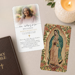 Our Lady of Guadalupe Spanish Memorial Prayer Card