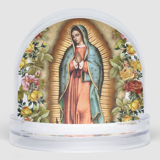 Our Lady of Guadalupe Surrounded by Roses  Snowglobe (Front)