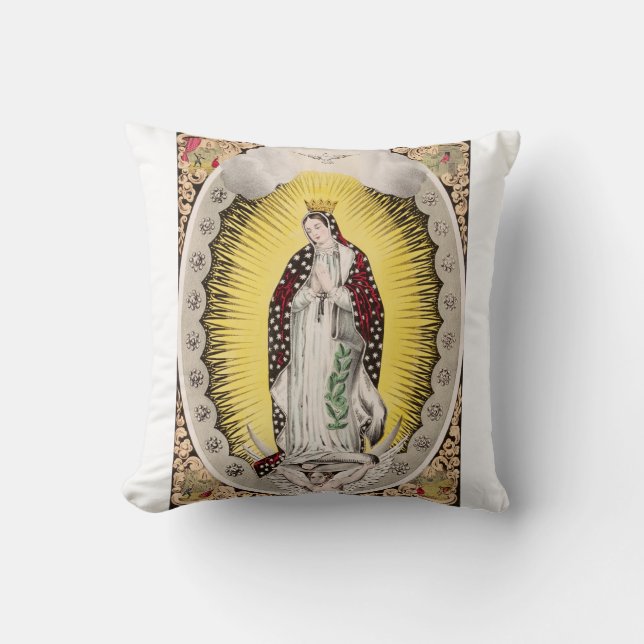 Our Lady of Guadalupe Throw Pillow (Front)