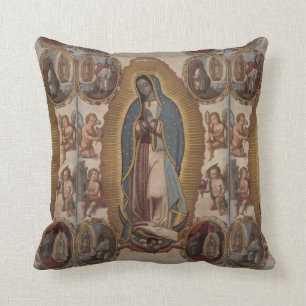 our lady of guadalupe throw pillow