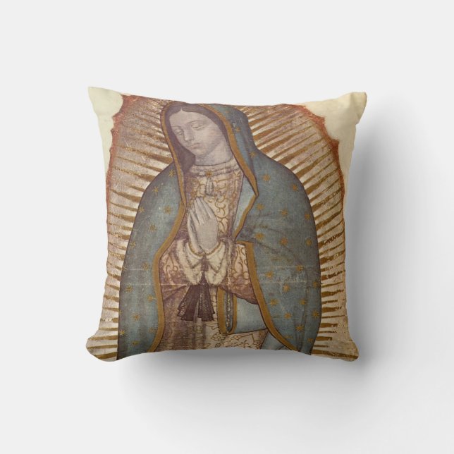 our lady of guadalupe throw pillow (Front)