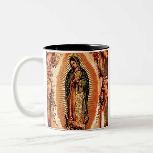 Our Lady of Guadalupe Two-Tone Coffee Mug (Left)