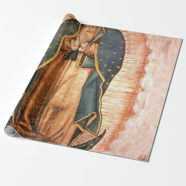 Our Lady Of Guadalupe Vintage Wrapping Paper (Unrolled)