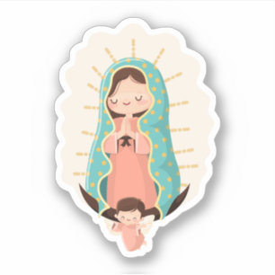 Our Lady of Guadalupe with angel Kawaii Style