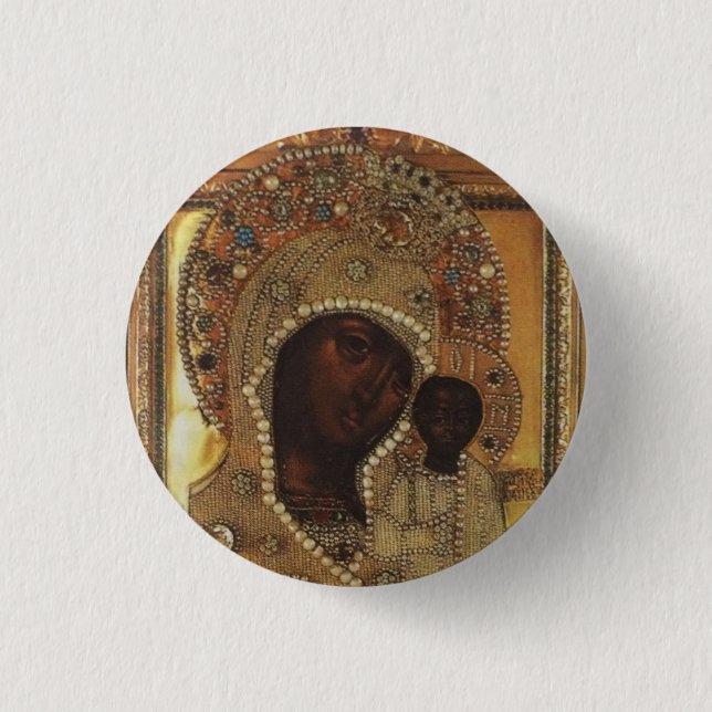 Our Lady of Kazan 1 Inch Round Button (Front)