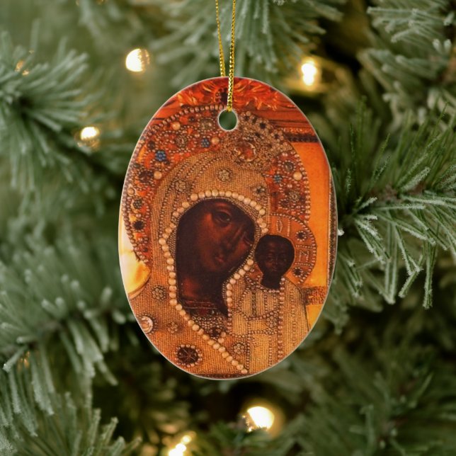 Our Lady of Kazan Ceramic Ornament (Tree)