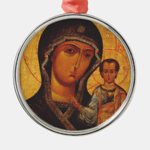 Our Lady of Kazan Orthodox Icon Metal Ornament