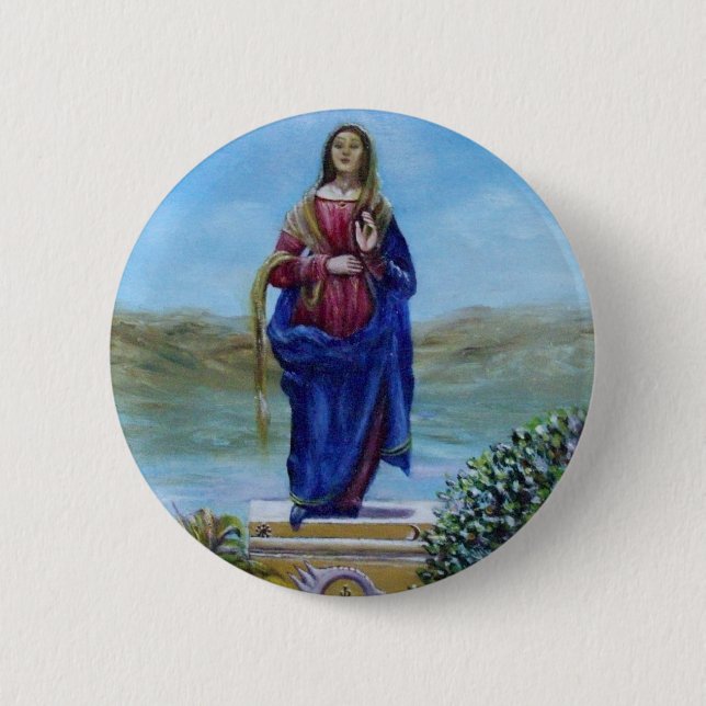 OUR LADY OF LIGHT Madonna of Immaculate Conception 2 Inch Round Button (Front)
