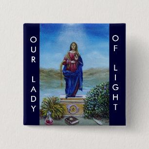 OUR LADY OF LIGHT Madonna of Immaculate Conception 2 Inch Square Button